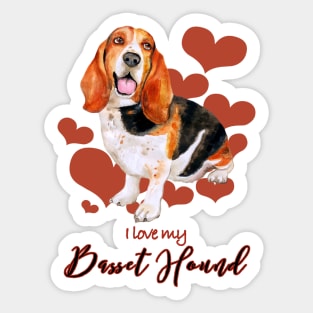 I love my Basset Hound Sticker